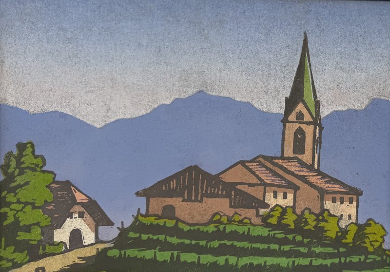 J. A. - Weiler mit Kirchturm