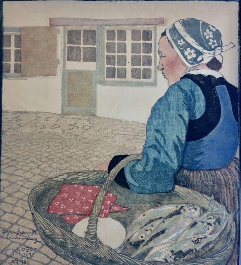Moser Carl 1923 - Bretonin mit Fischen