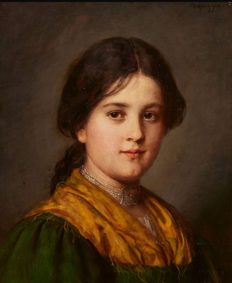 Defregger Franz von - Tiroler Dirndl mit Halstuch