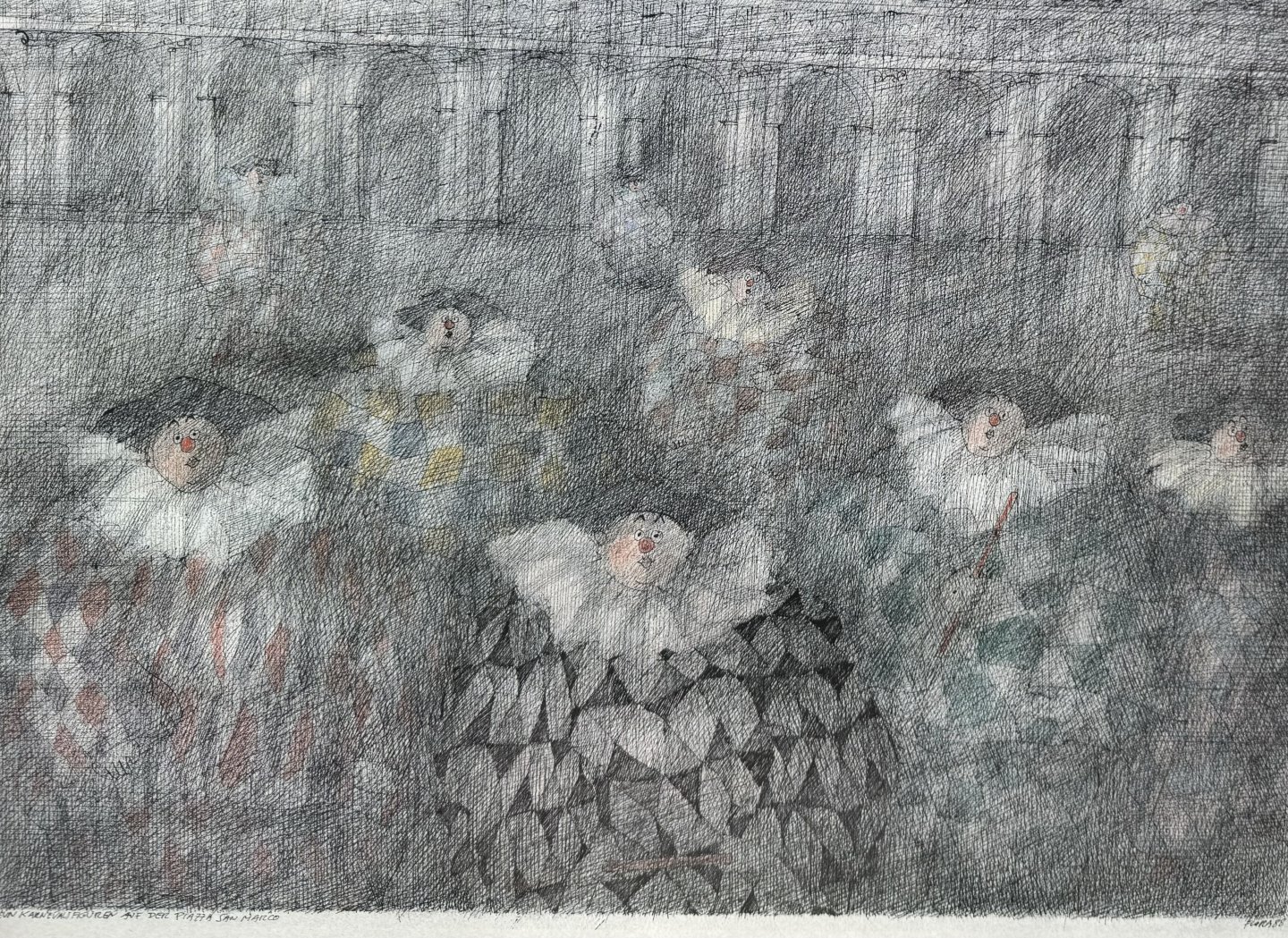 Flora Paul - Neun Karnevalsfiguren auf Piazza San Marco