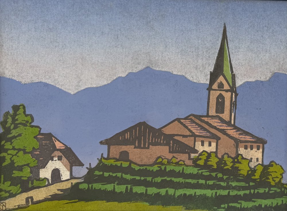 J. A. - Weiler mit Kirchturm