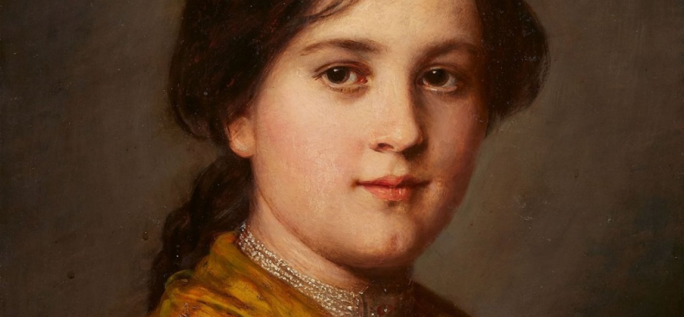 Defregger Franz von - Tiroler Dirndl mit Halstuch