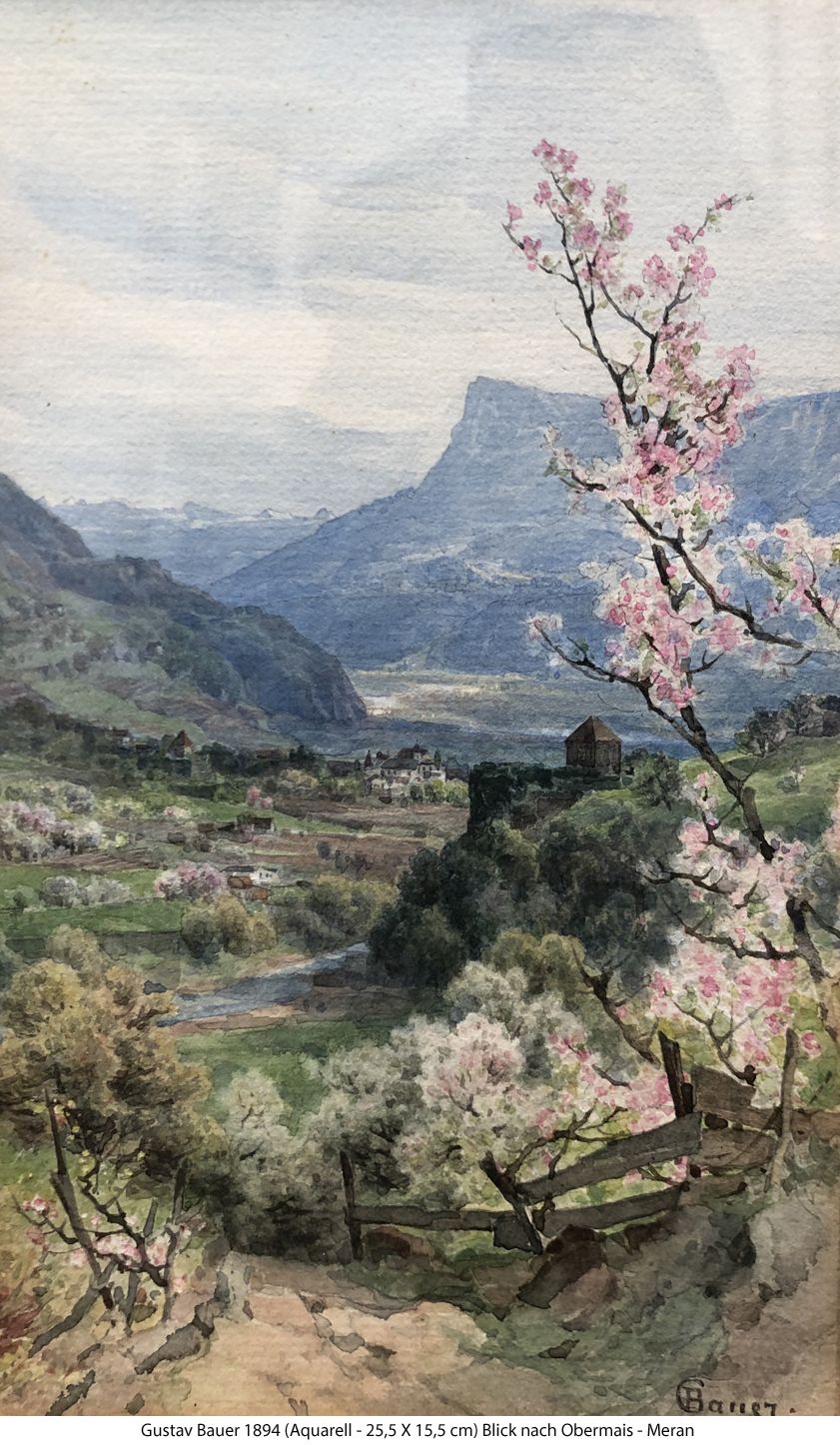 Bauer Gustav - Blick nach Obermais Bauer Gustav - Blick nach Obermais