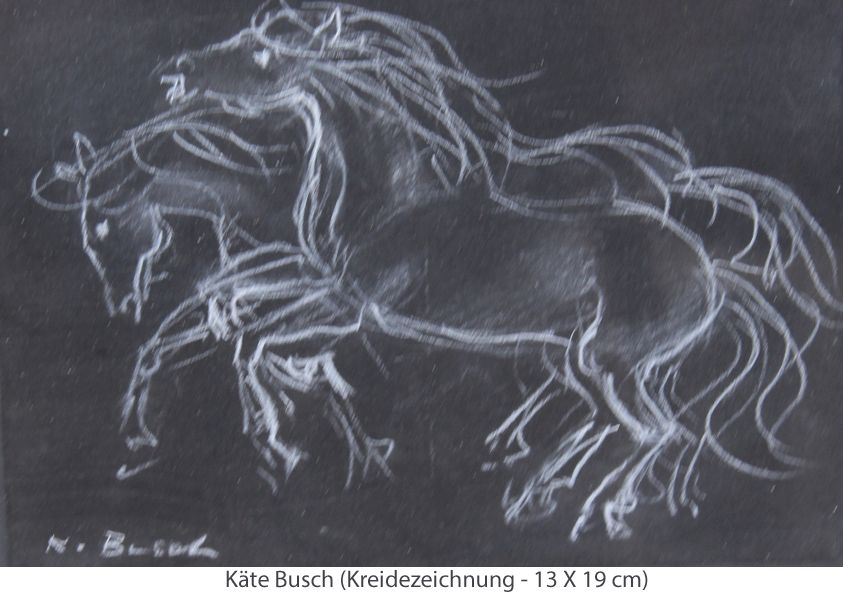 Busch-Federspiel Käte - Pferde Kreidezeichnung