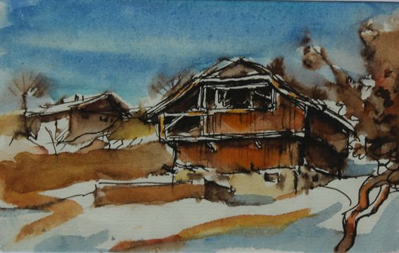Busch-Federspiel Käte - Stadel im Winter klein