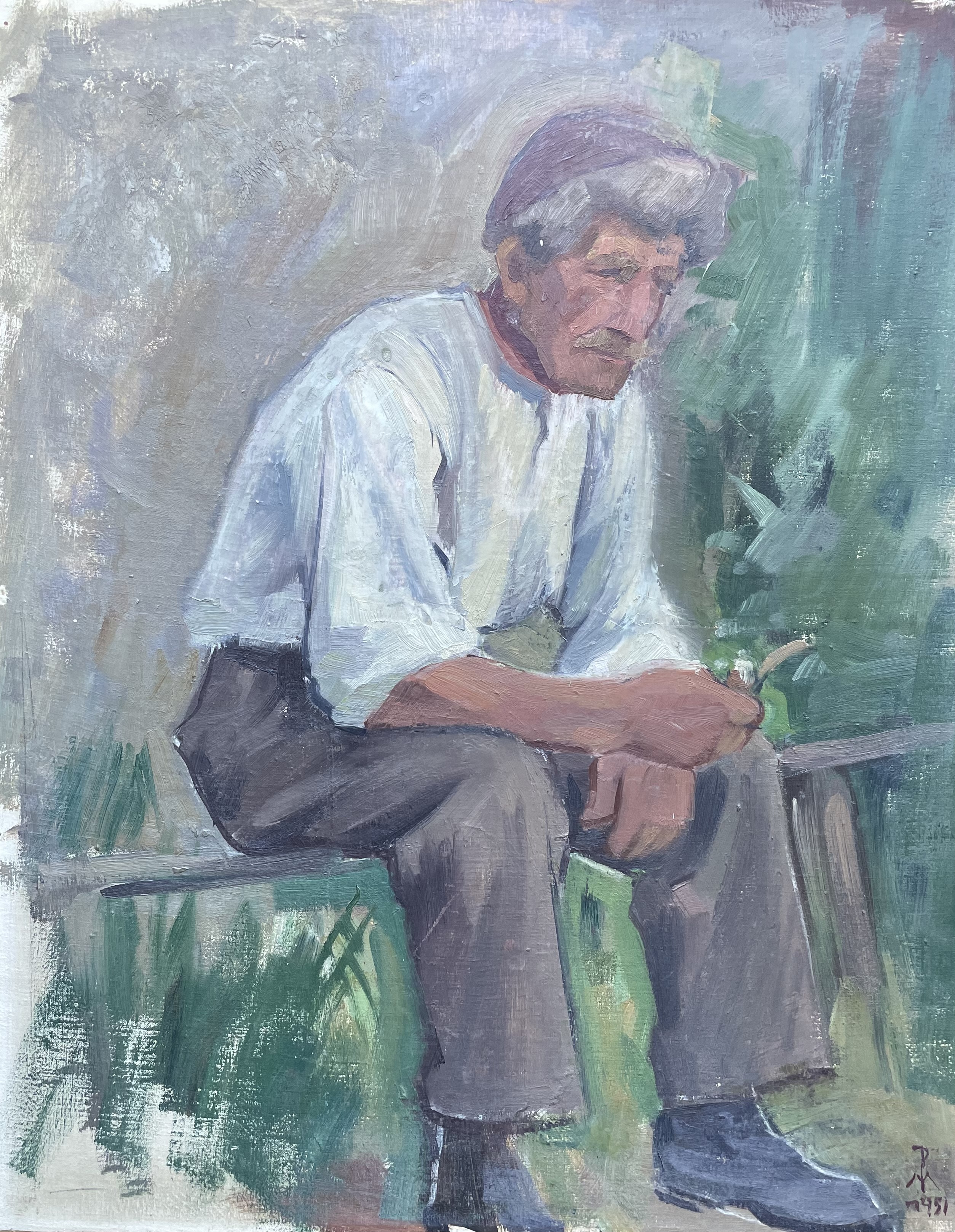 Morandell Peter Paul - Bauer mit Pfeife