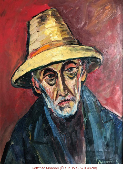 Moroder Gottfried - Bauer mit Strohhut
