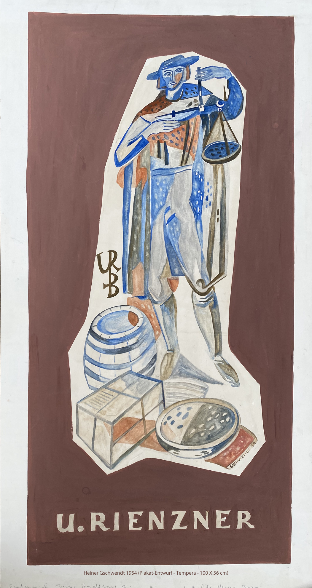 Plakat-Entwurf - Heiner Gschwendt 1954 - Rienzner
