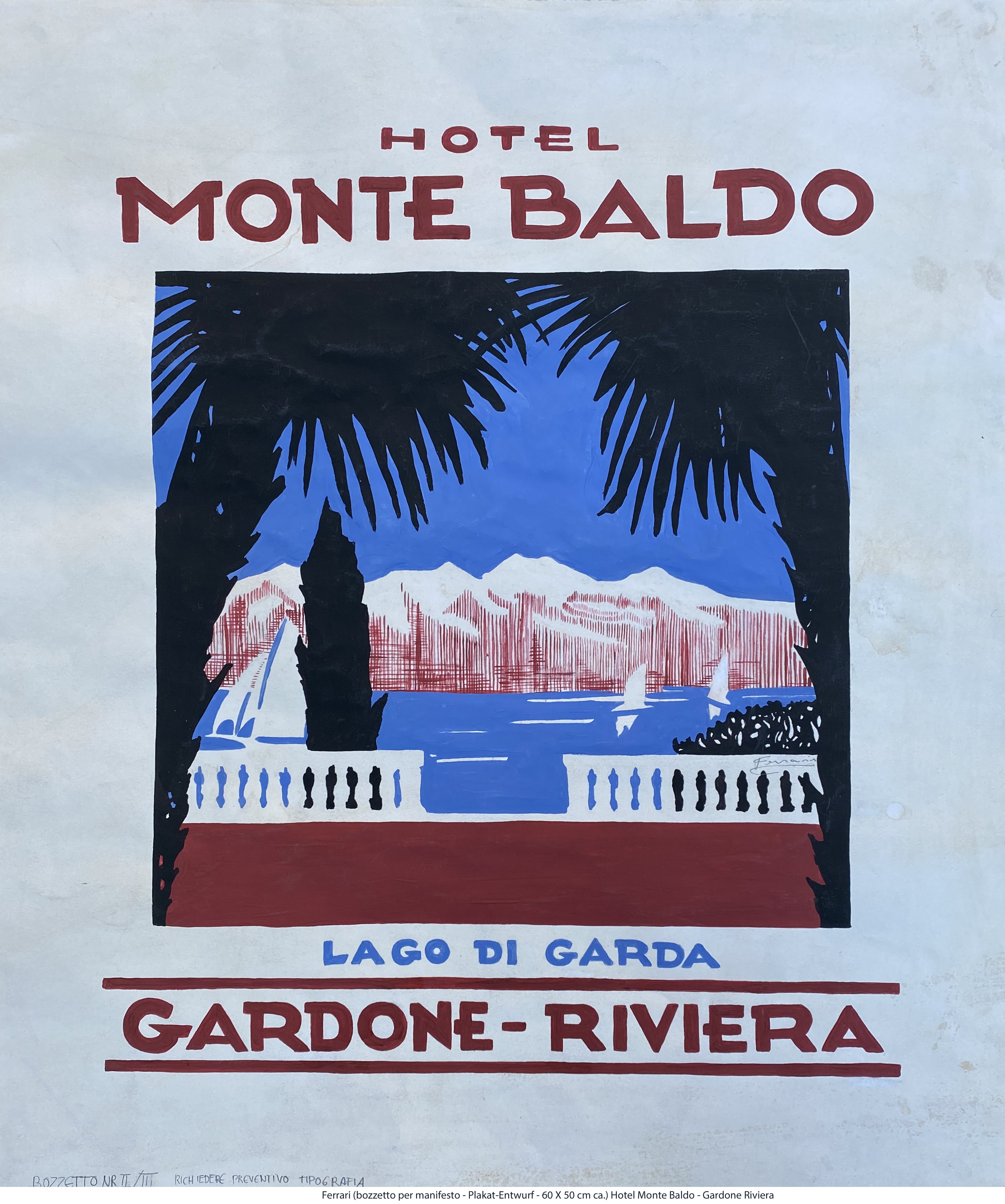 Plakat-Entwurf - Hotel Monte Baldo - Gardone Riviera