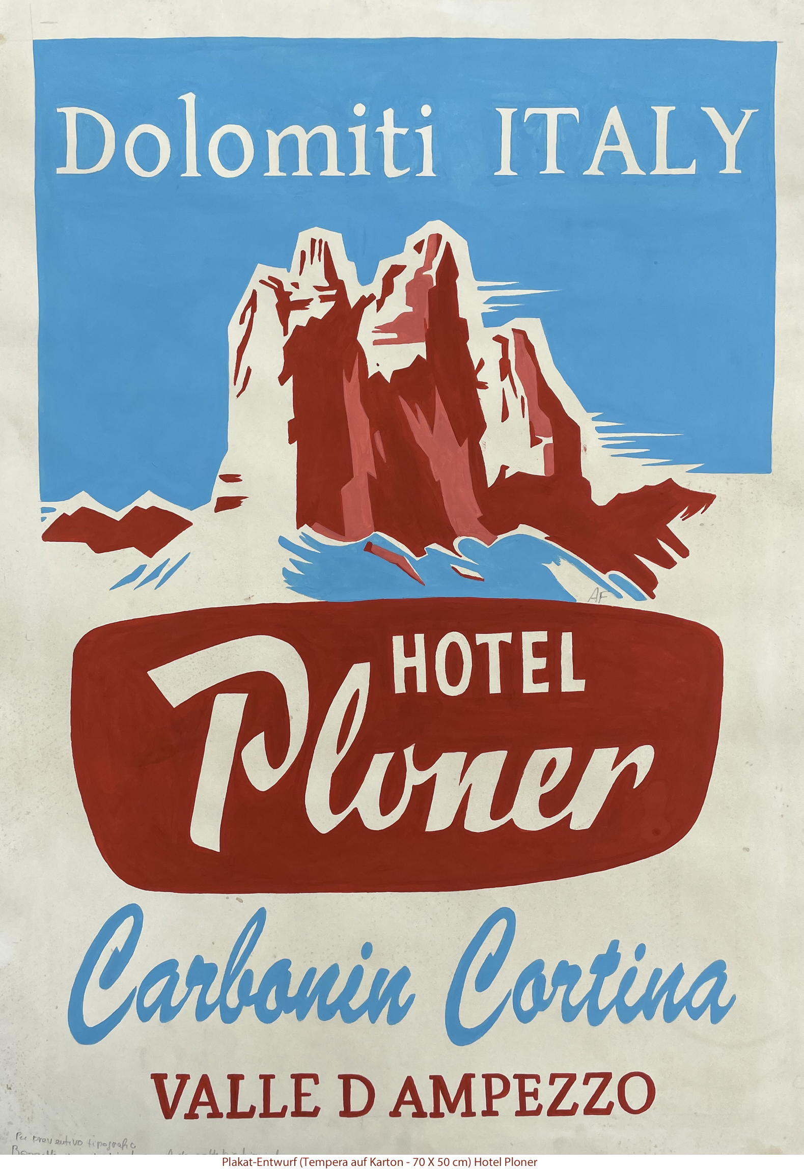 Plakat-Entwurf - Hotel Ploner - Cortina