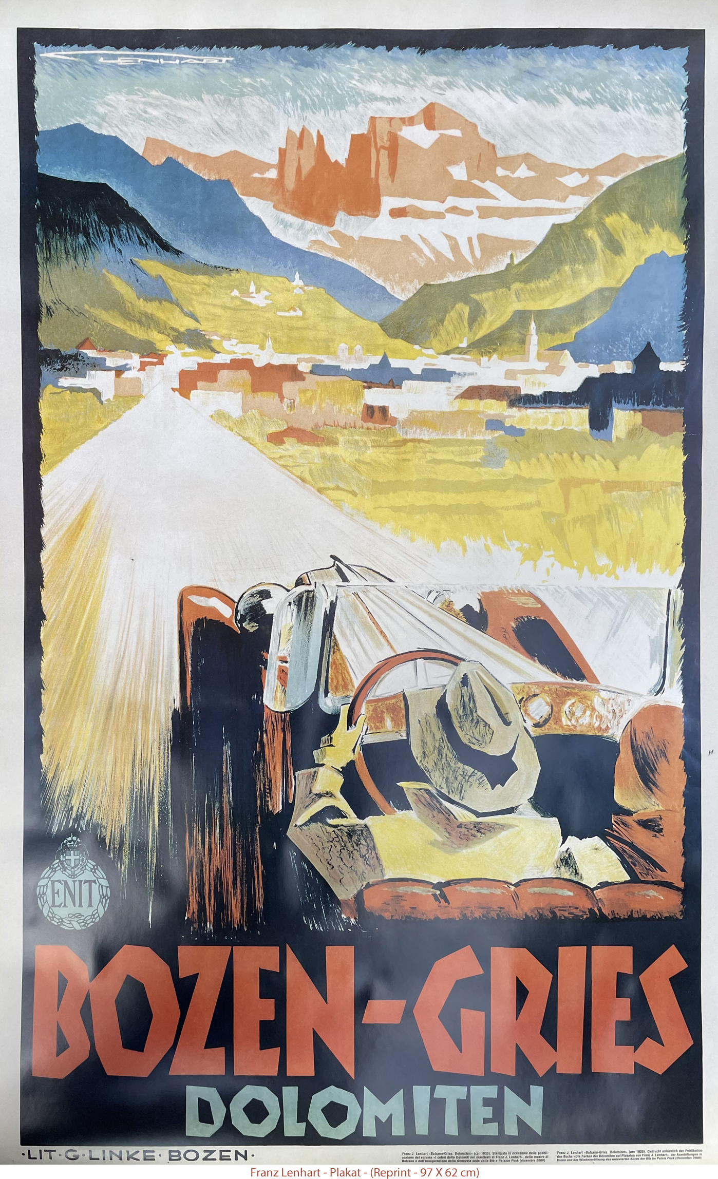 Plakat - Reprint - Franz Lenhart - Bozen Gries