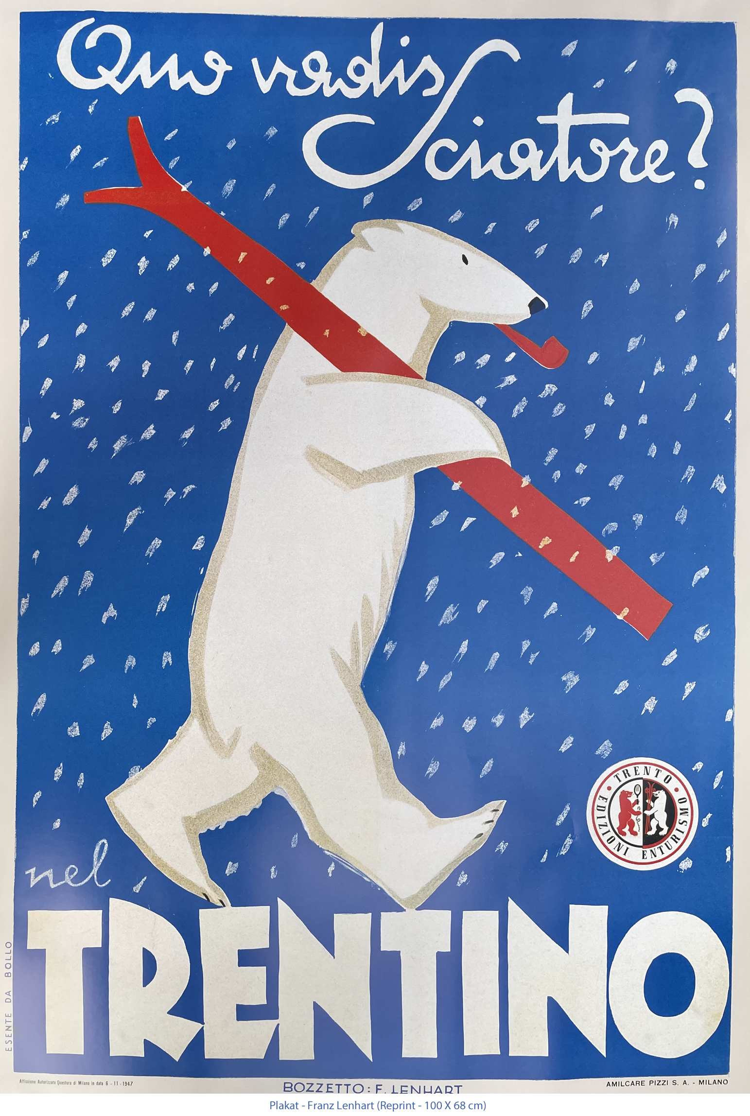 Plakat - Reprint - Franz Lenhart - Quo vadis sciatore