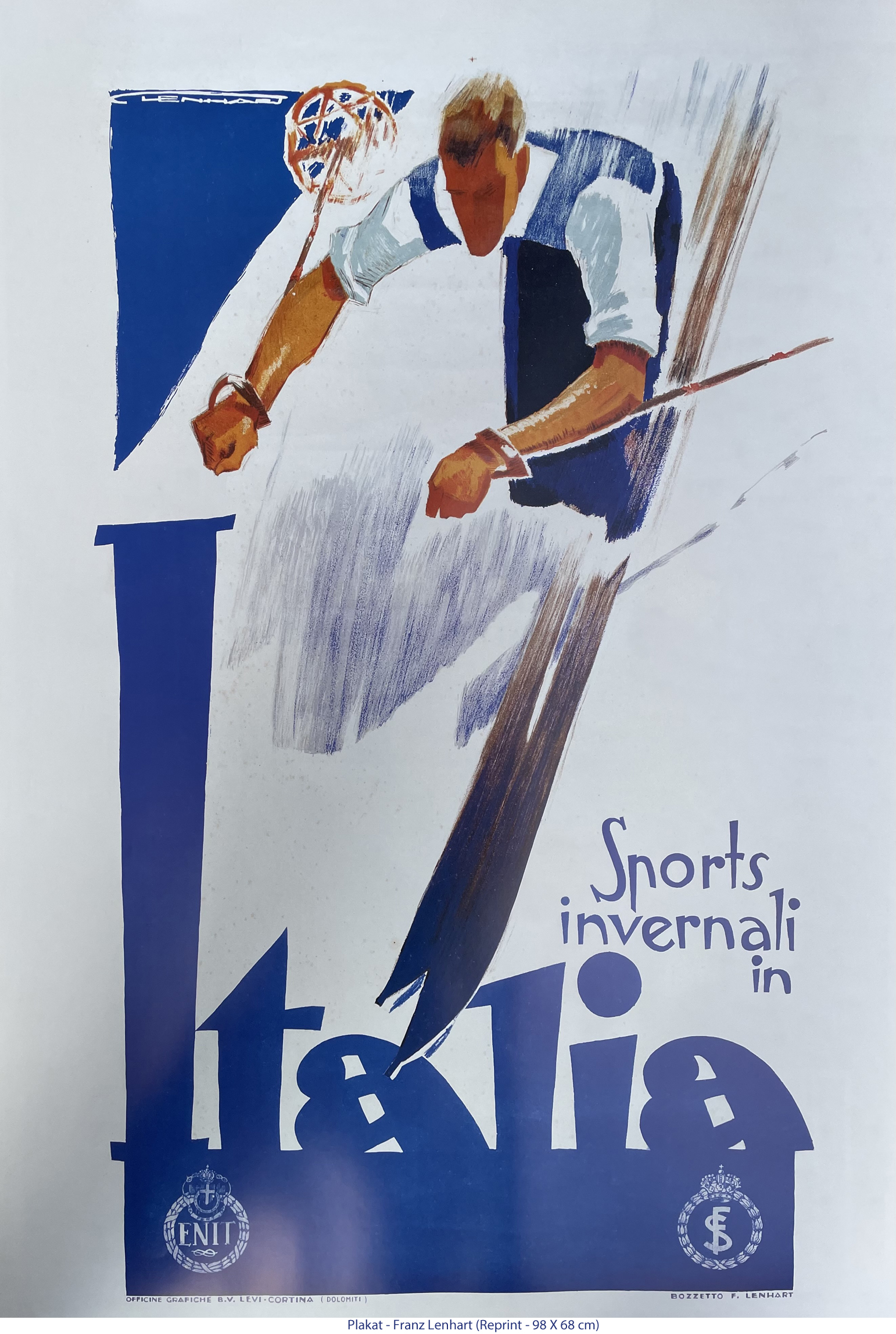 Plakat - Reprint - Franz Lenhart - Sports invernali in Italia