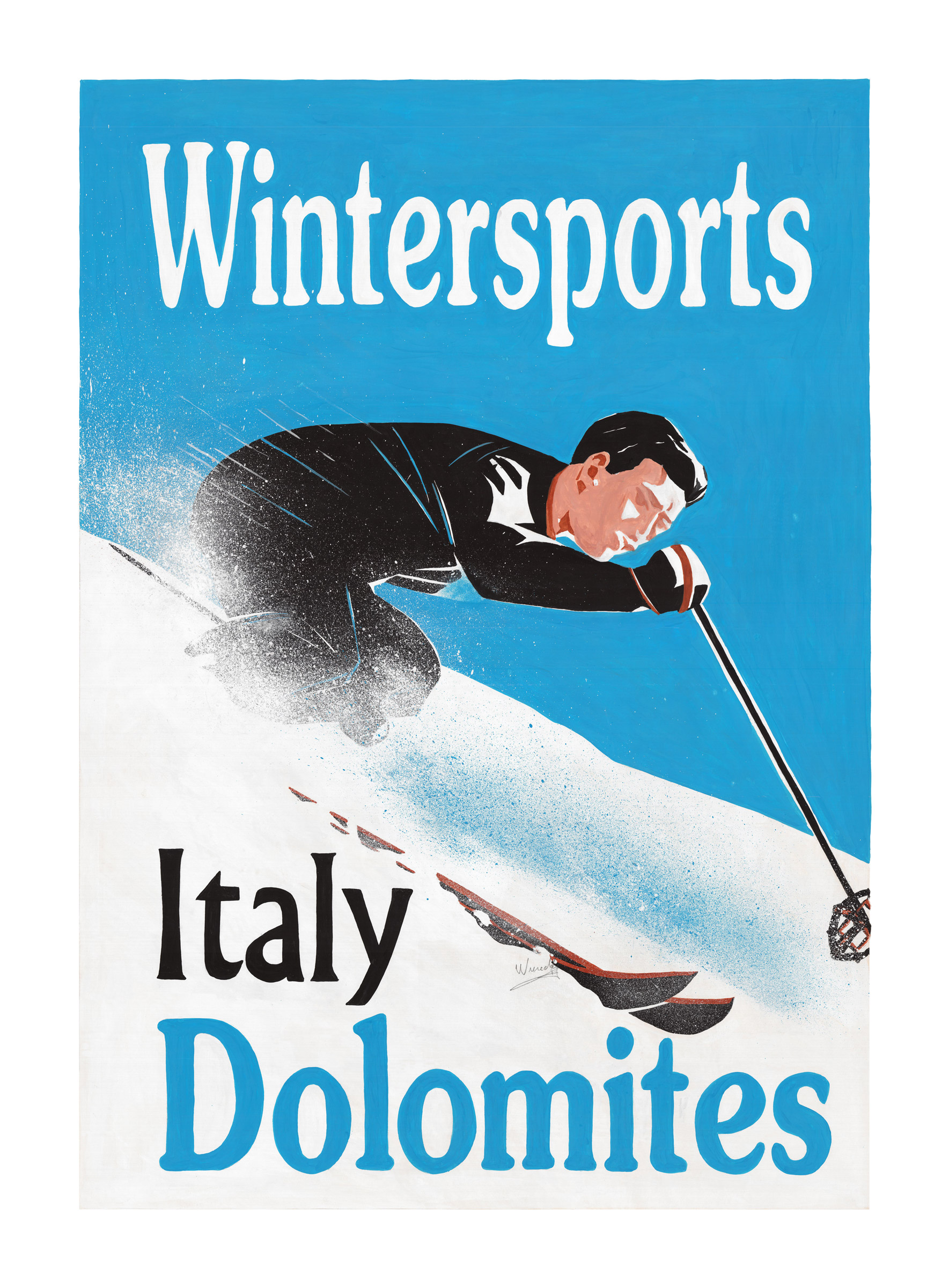 Plakat - Manifesto - Reprint - Wintersports Italy Dolomites