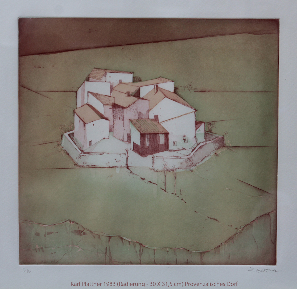 Plattner Karl 1983 - Litho -Provenzalisches Dorf