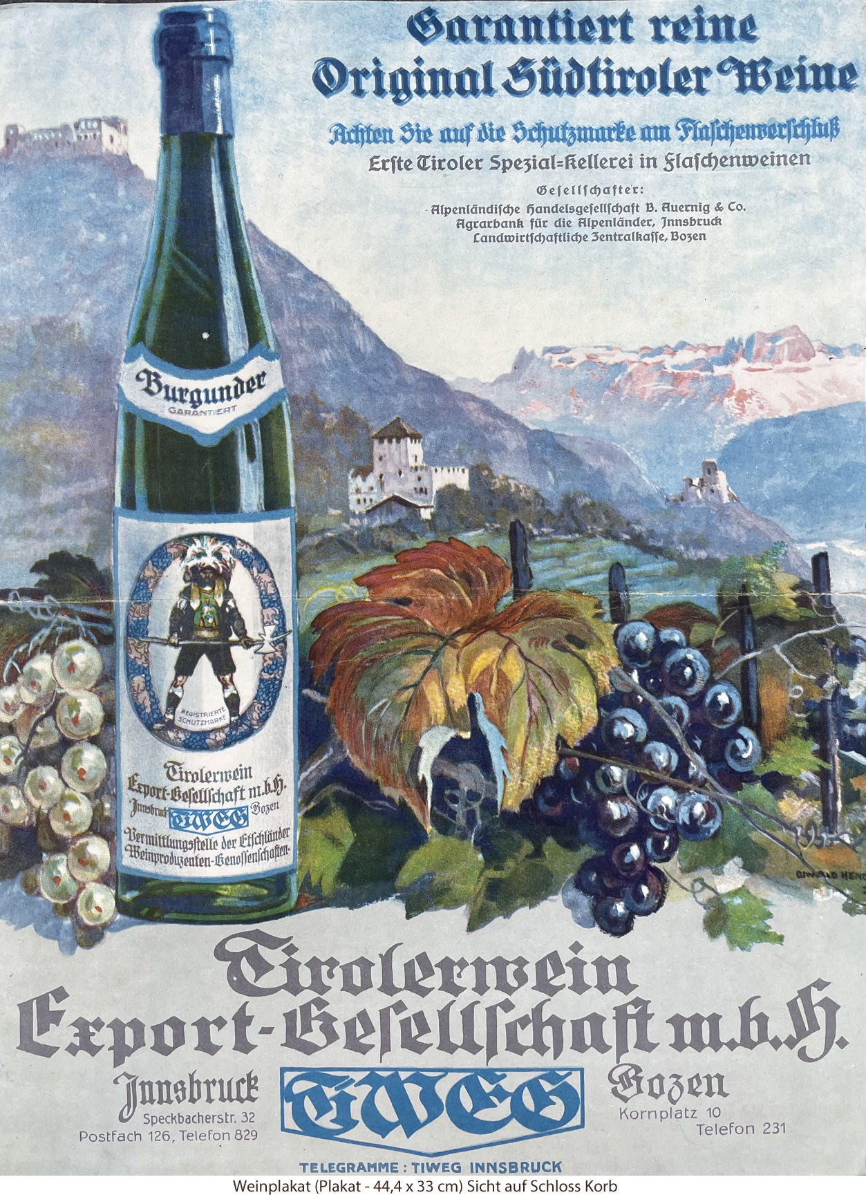 Weinplakat - Schloss Korb