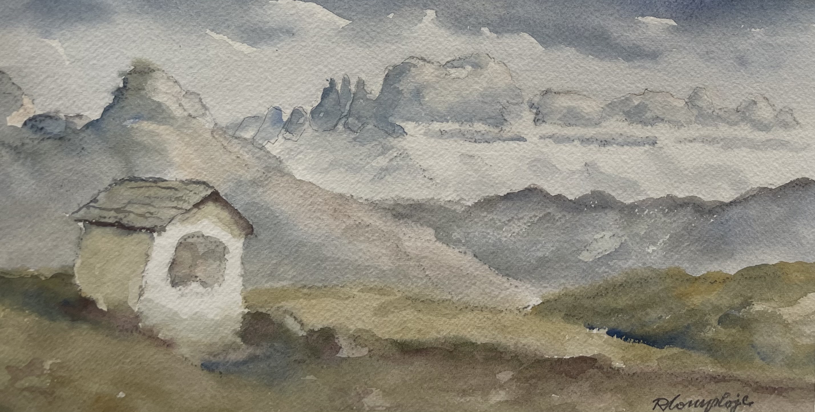 Complojer Rudolf Sen.- Blick auf Rosengarten