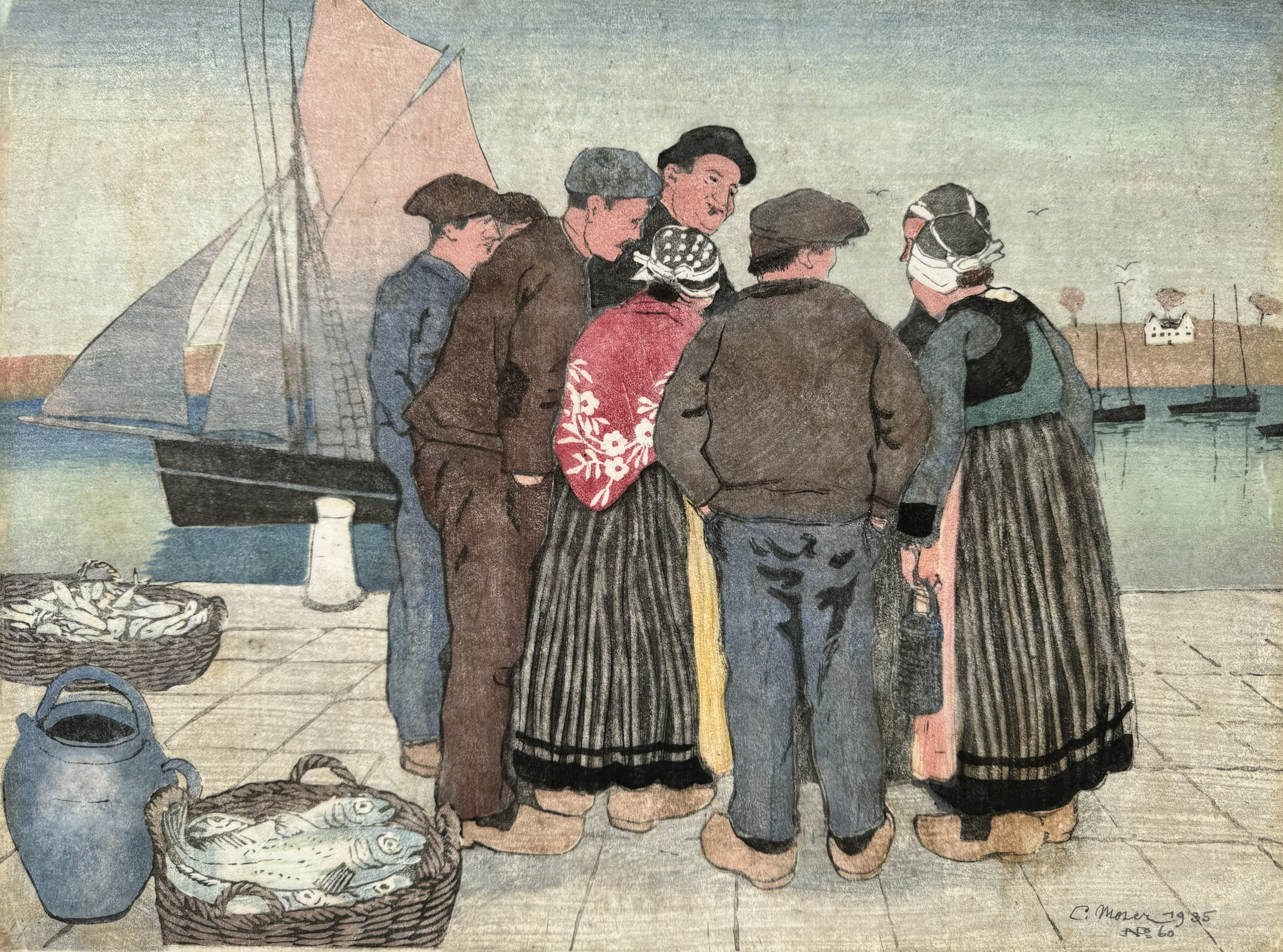 Moser Carl - Szene am Hafen