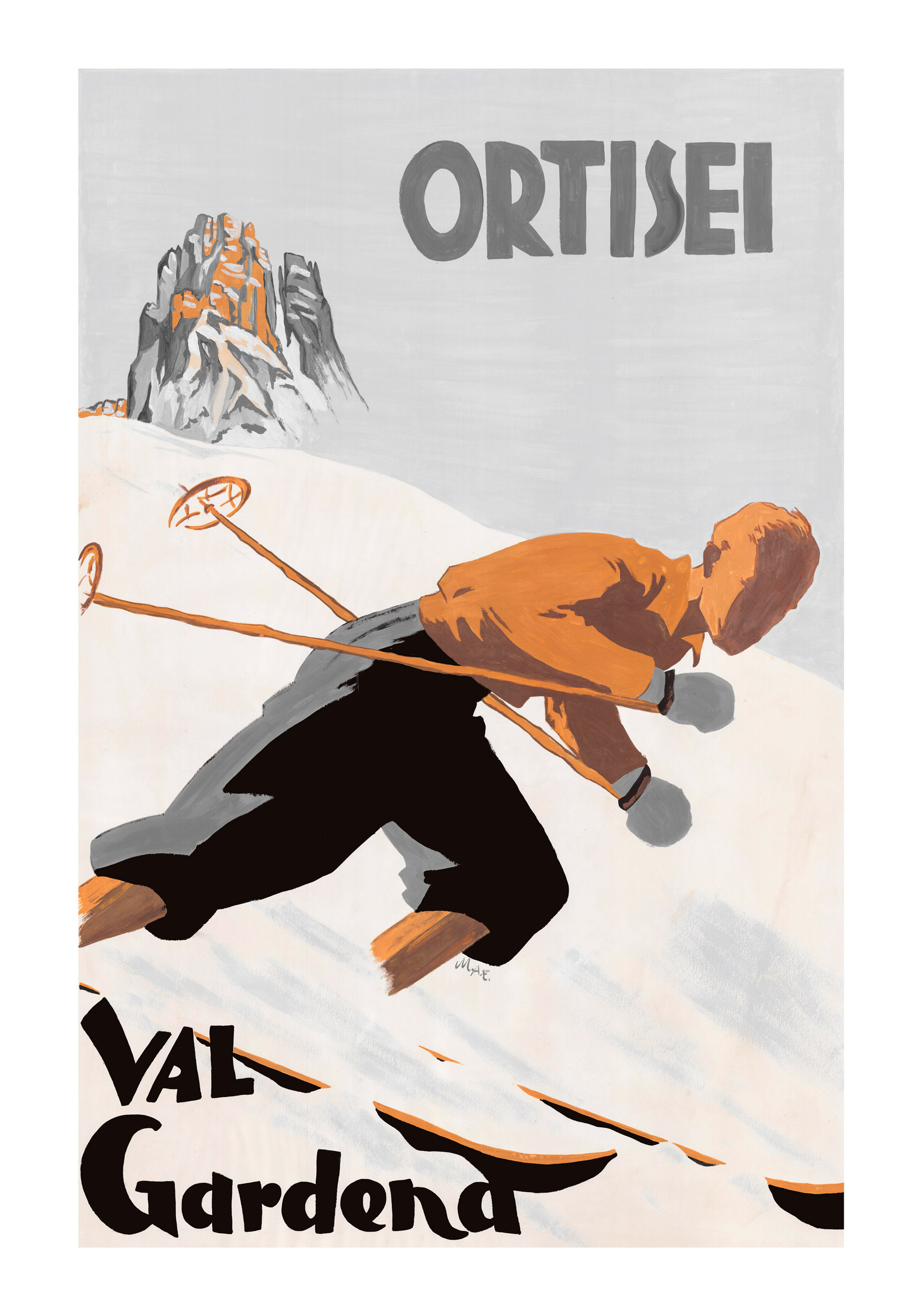 Plakat - Erwin Merlet - Ortisei - Val Gardena