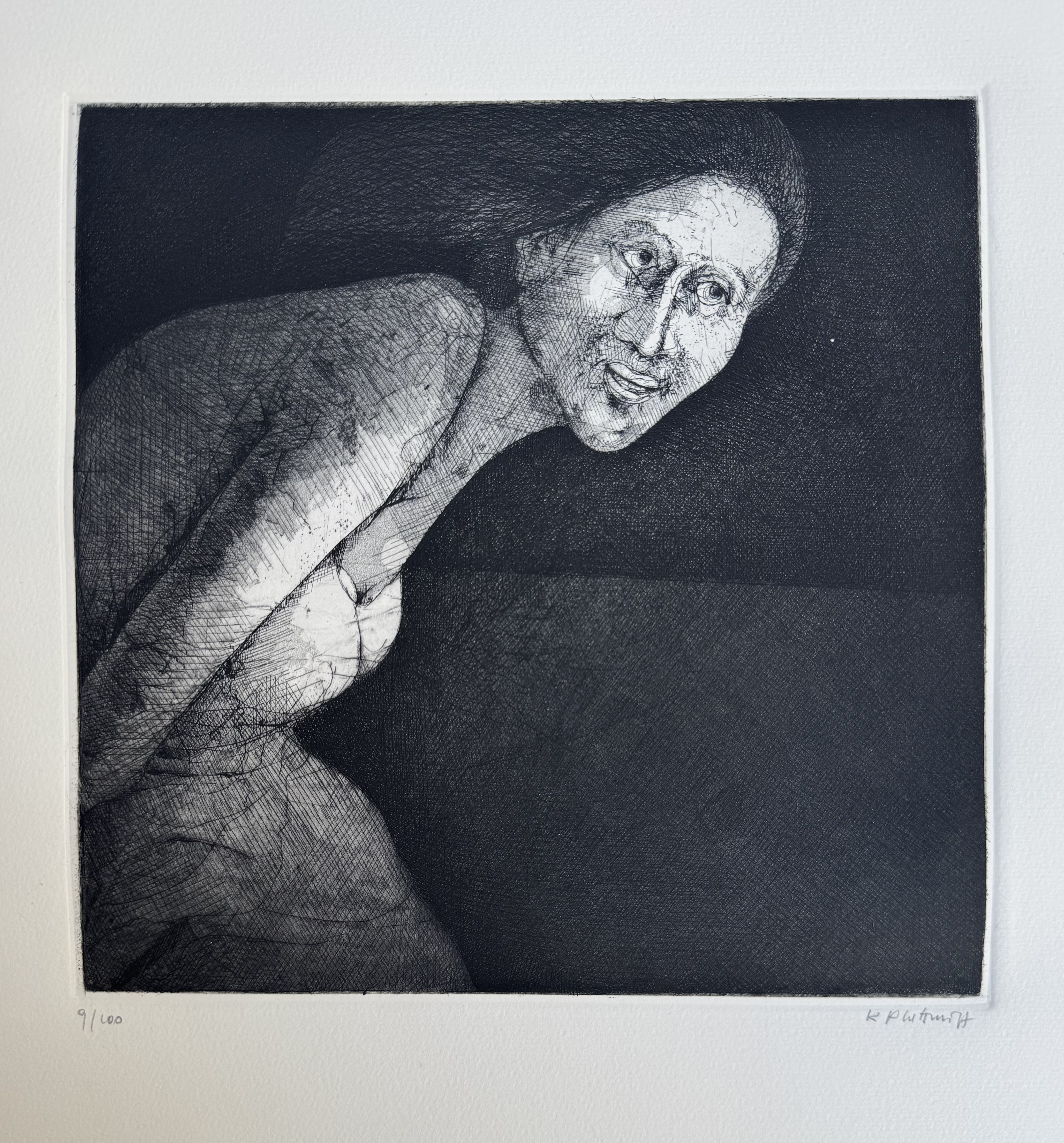Plattner Karl - Frau mit schwarzem Hintergrund