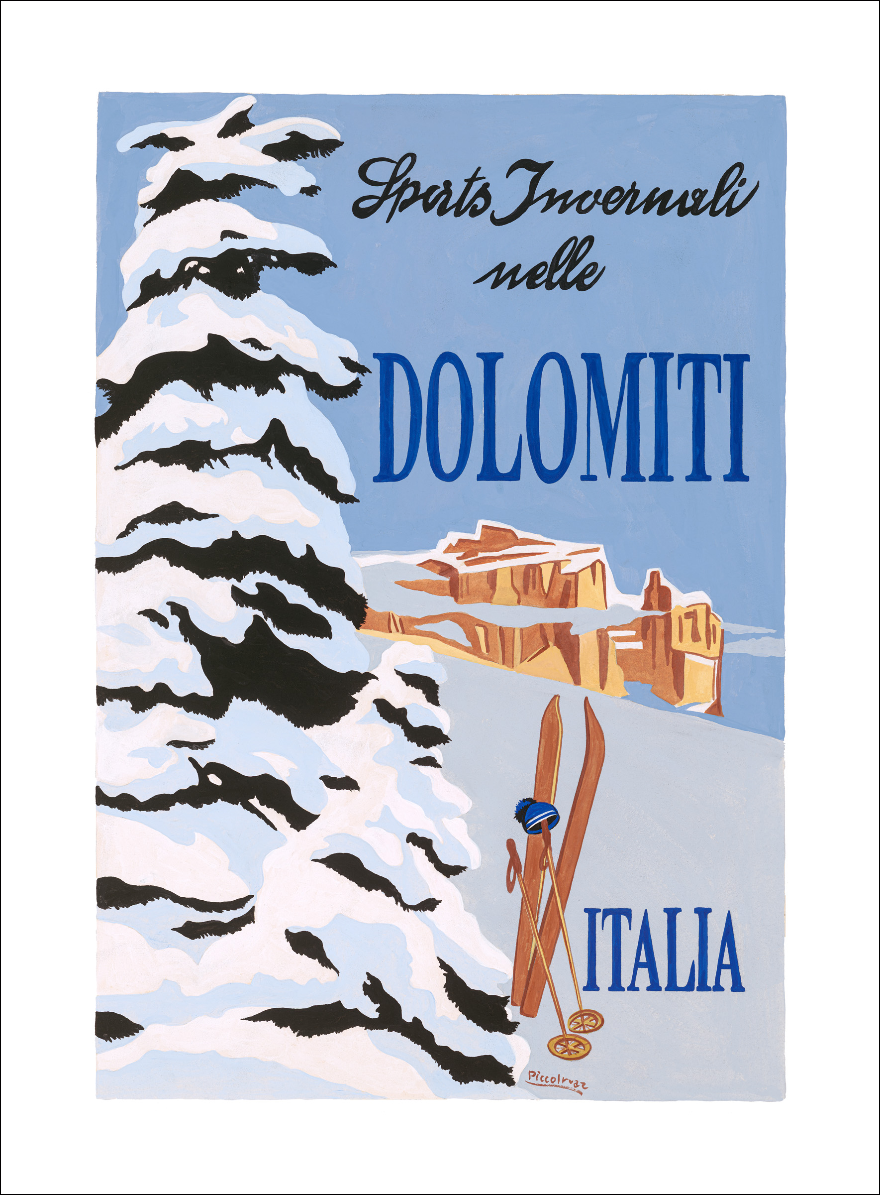 Plakat - Piccolruaz - Sports invernali nelle Dolomiti