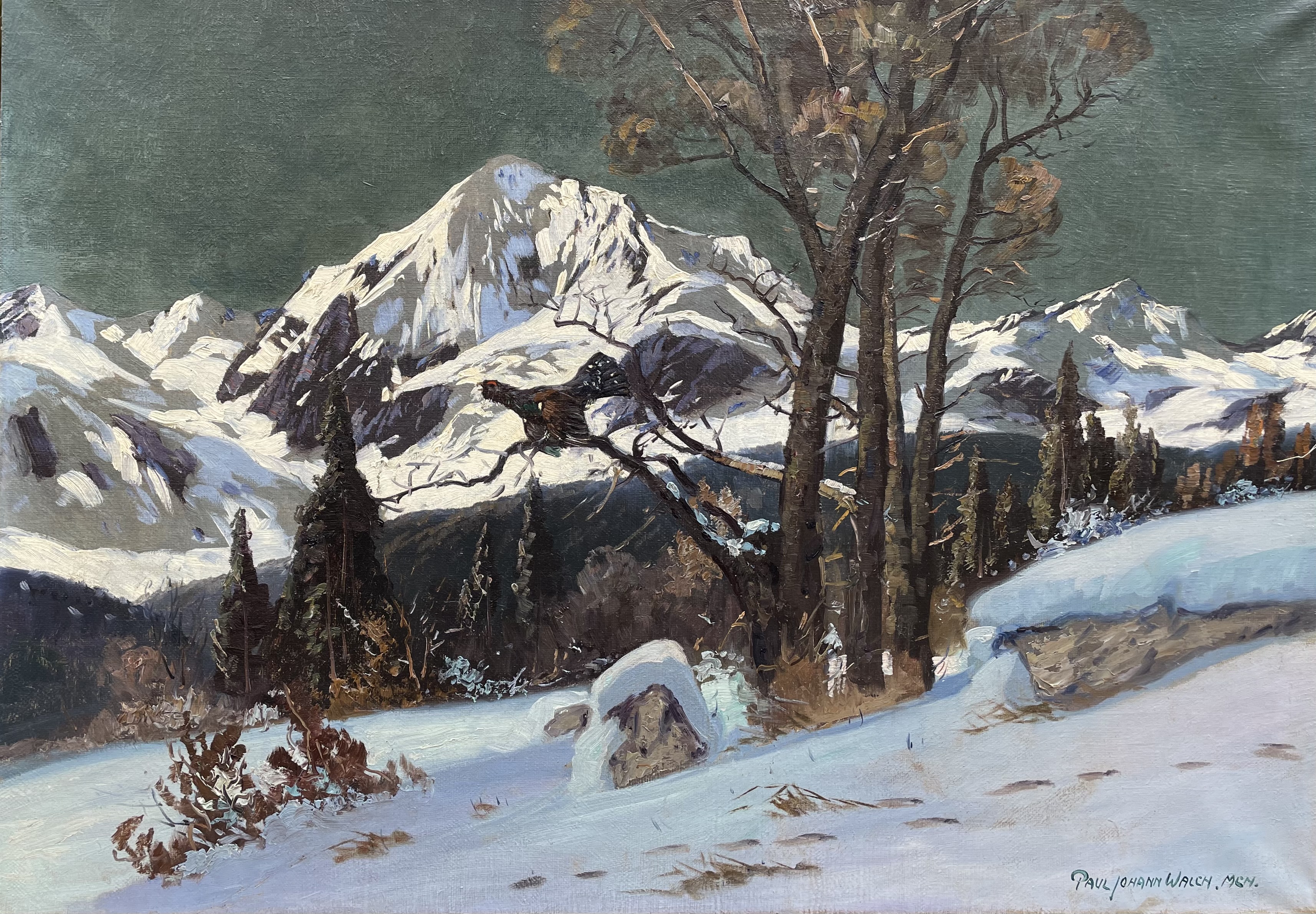 Walch Paul Johann - Auerhahn vor Königspitze