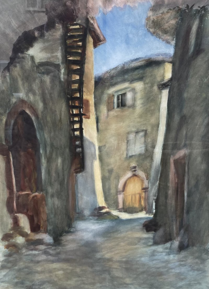 Atzwanger Hugo 1919 - Gasse in Tuenno