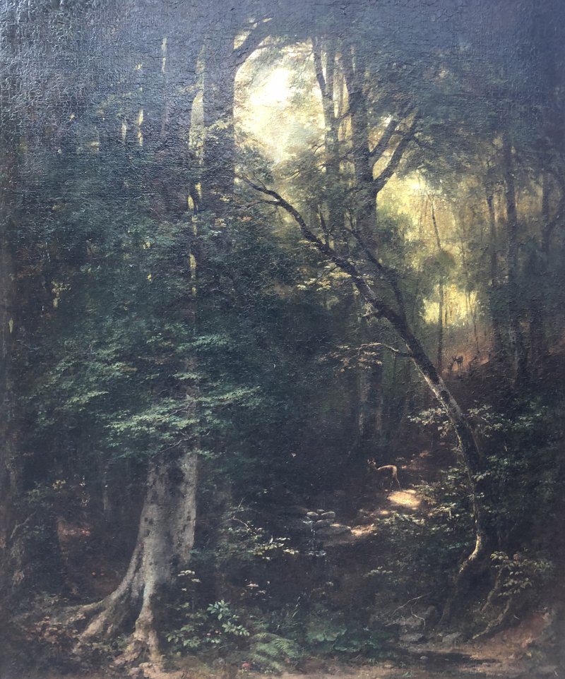 Ebert Carl - Waldlichtung mit Rotwild