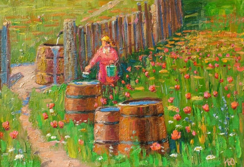 Judin - Woman picking up water