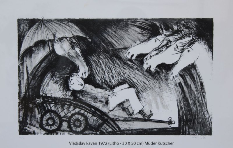 Kavan Vladislav - Litho - Müder Kutscher