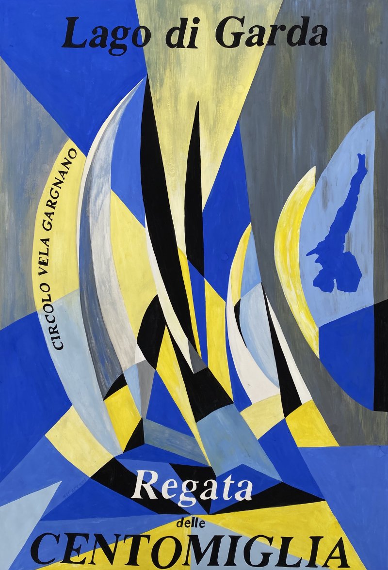 Plakat-Entwurf - Ferrari 1955 - Regatta delle centomiglia