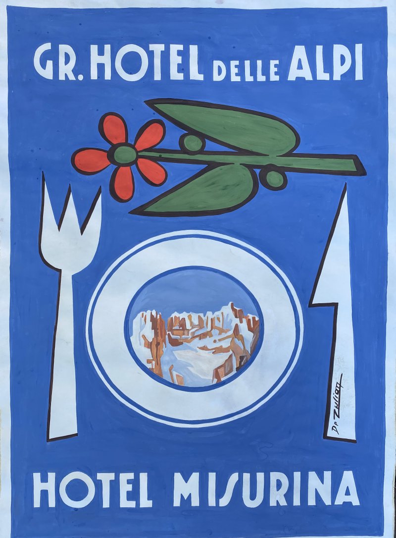 Plakat-Entwurf - Gran Hotel delle Alpi - Hotel Misurina