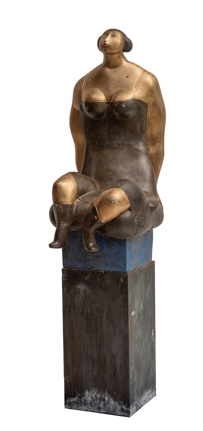 Guido Anton Muss - Sitzende Frau auf Sockel