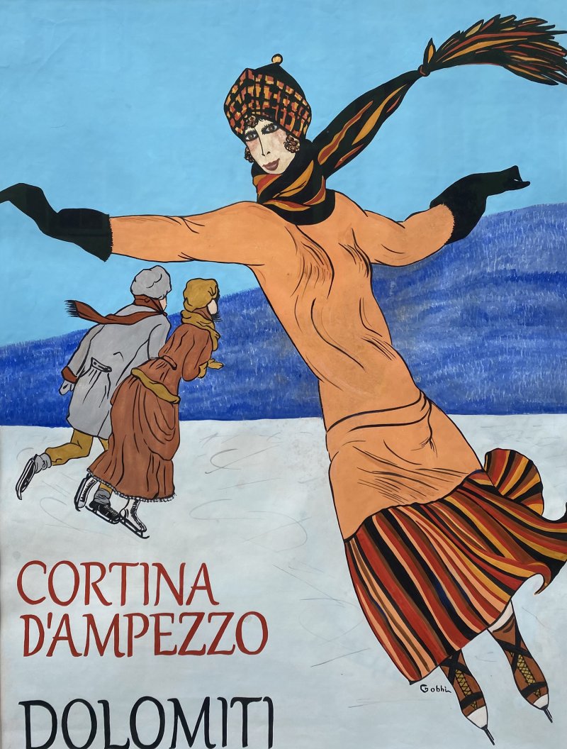 Plakat-Entwurf - Gobbi - Eisläuferin - Cortina
