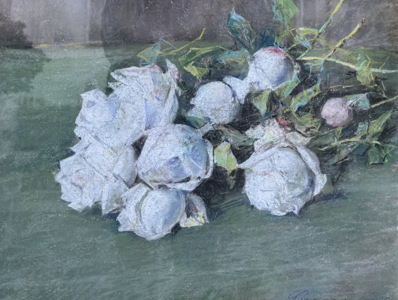 Unbekannter Künstler - Weiße Rosen