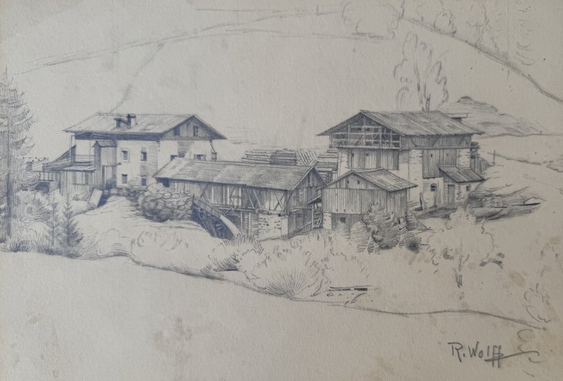 Wolff Richard - Hof mit Mühle