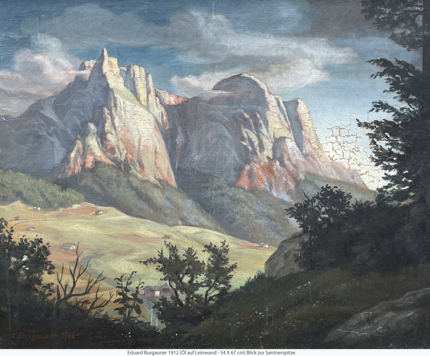 Burgauner Eduard 1912 - Blick zu Santnerspitze