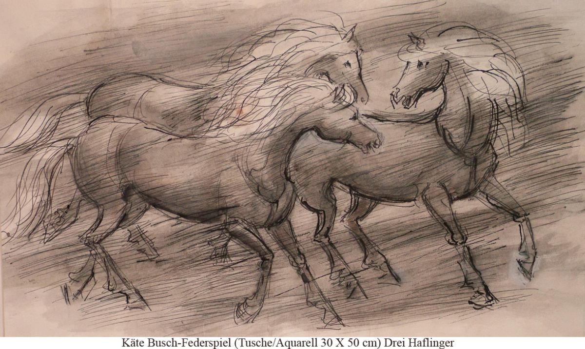Busch Federspiel Käte - Drei galopierende Haflinger