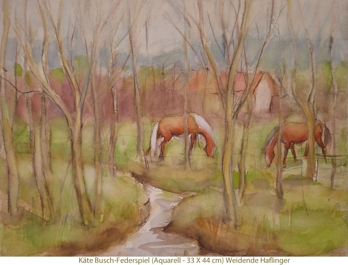 Busch Federspiel Käte - Weidende Haflinger