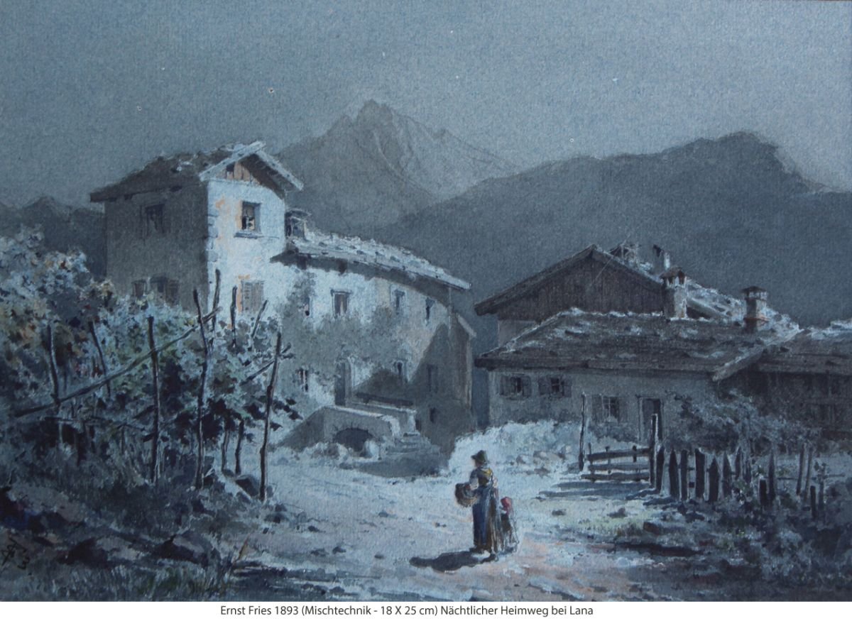 Fries Ernst 1893 - Nächtlicher Heimweg bei Lana