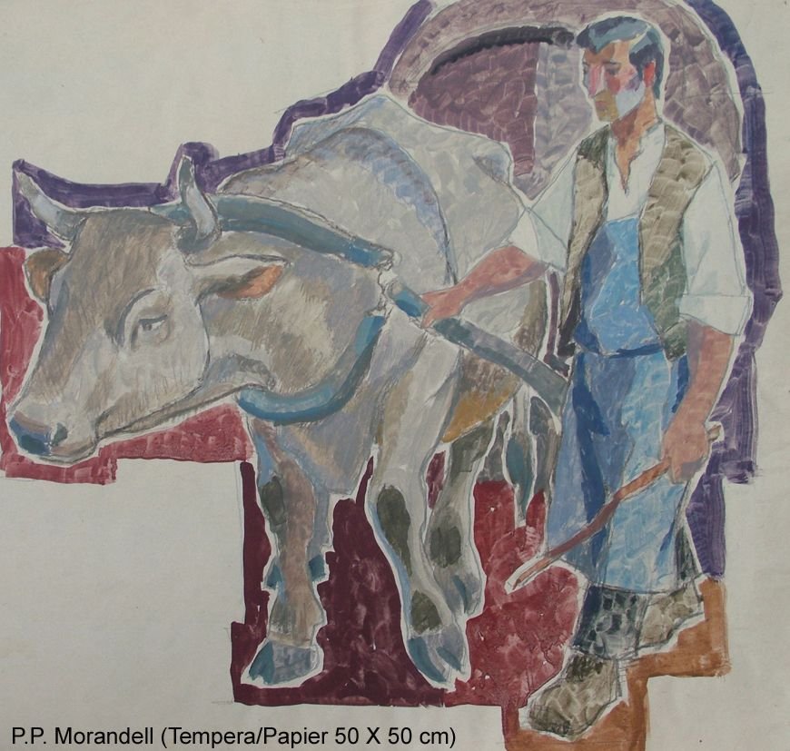 Morandell Peter Paul - Bauer mit Ochsenfuhrwerk