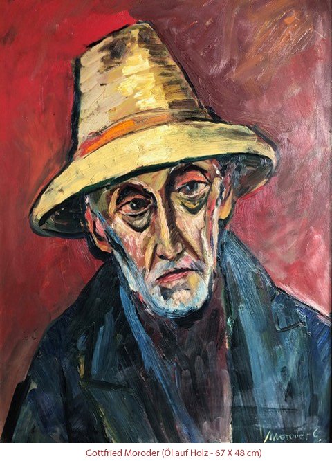 Moroder Gottfried - Bauer mit Strohhut