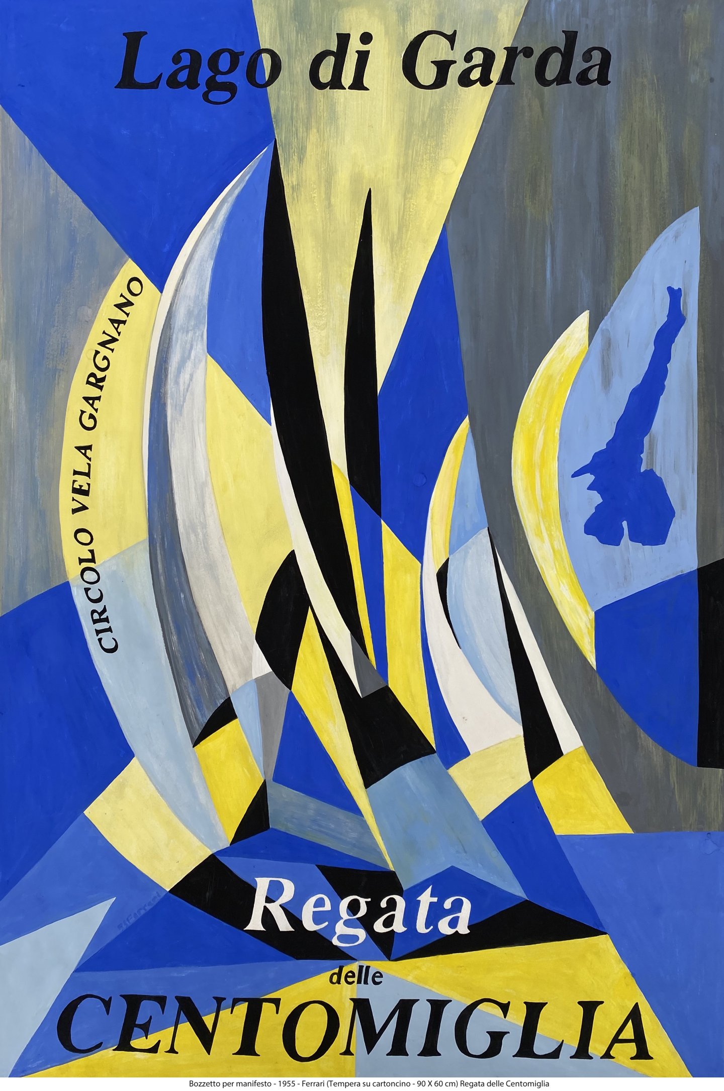 Plakat-Entwurf - Ferrari 1955 - Regatta delle centomiglia