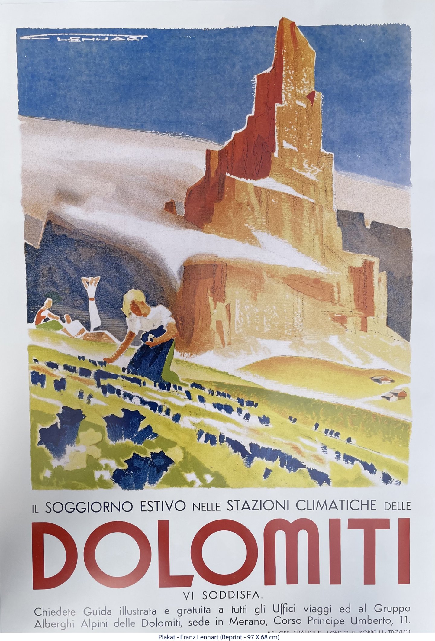 Plakat - Reprint - Franz Lenhart - Dolomiti