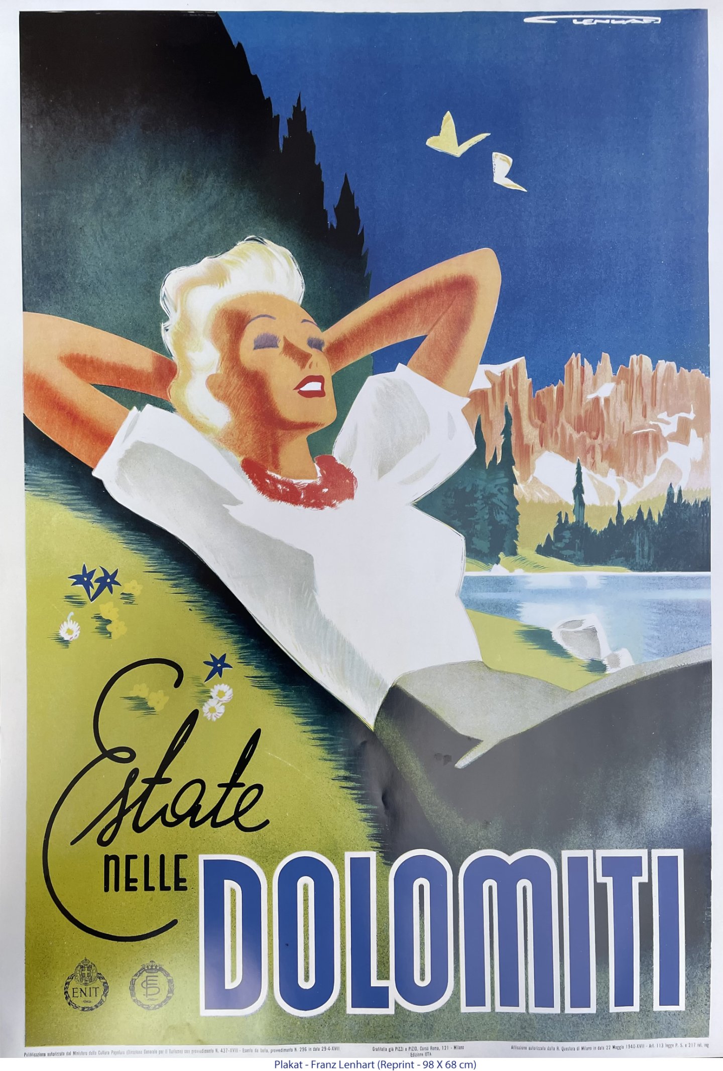 Plakat - Reprint - Franz Lenhart - Estate nelle Dolomiti
