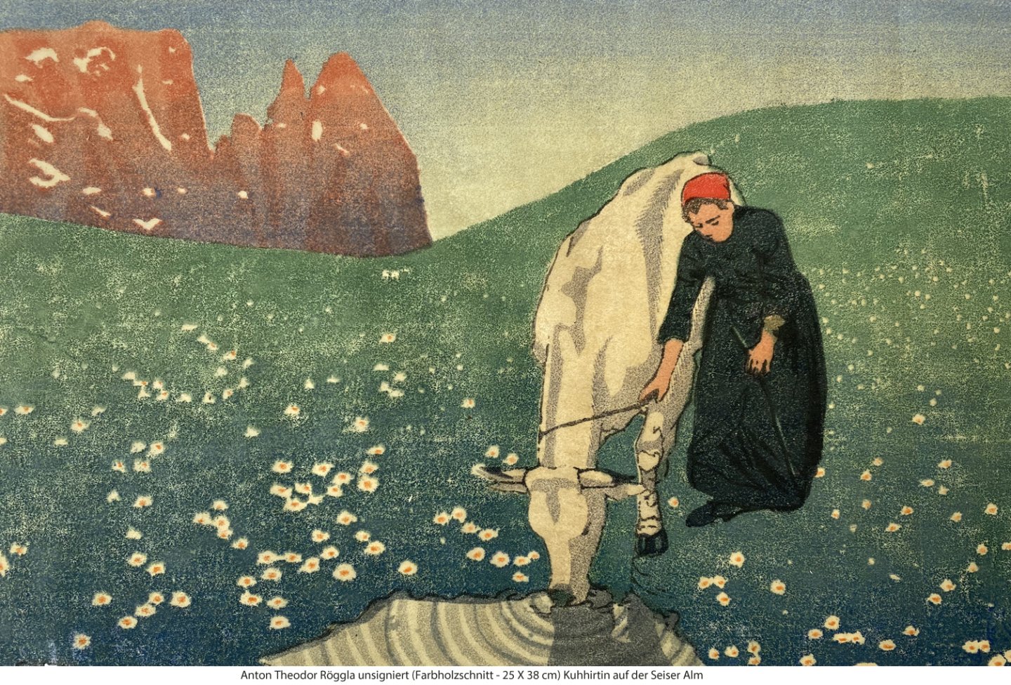 Röggla Anton Theodor - Kuhhirtin auf der Seiser Alm