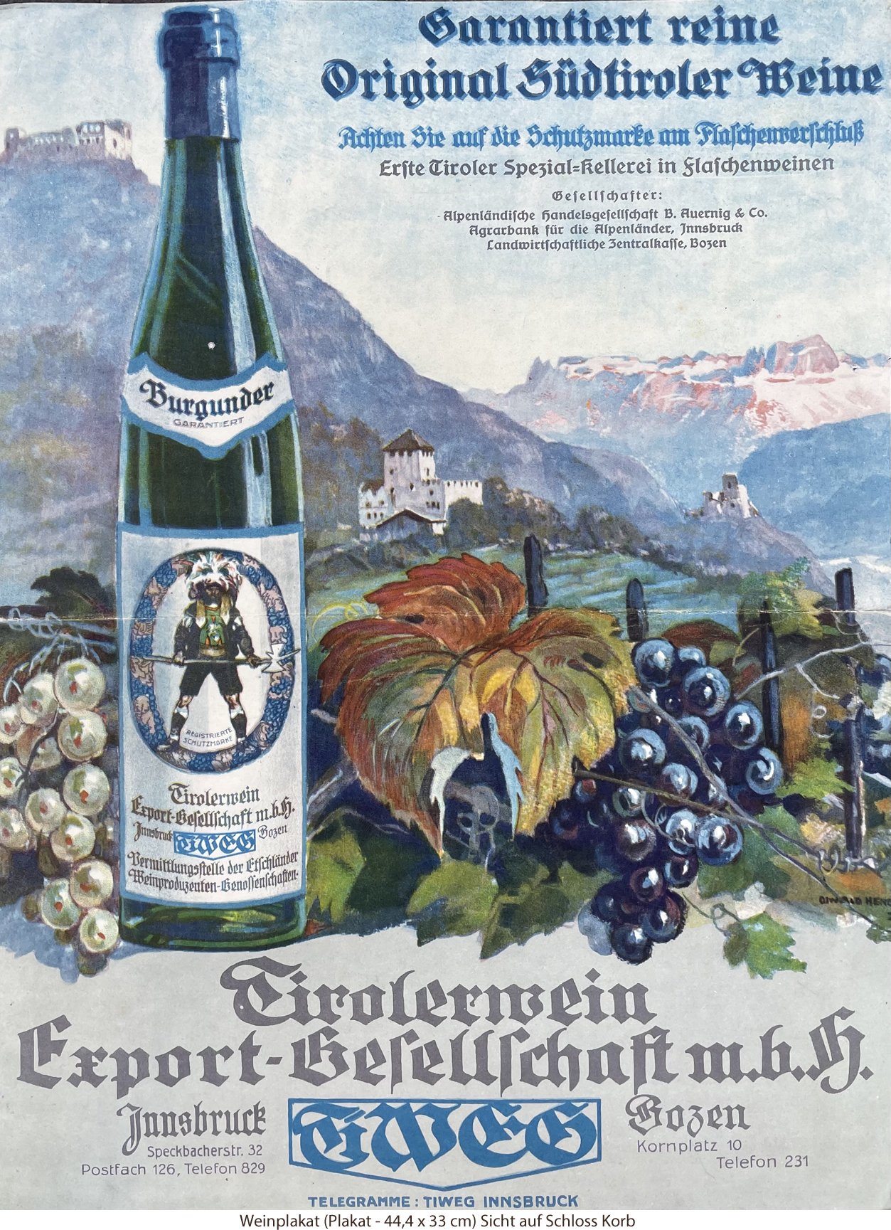 Weinplakat - Schloss Korb