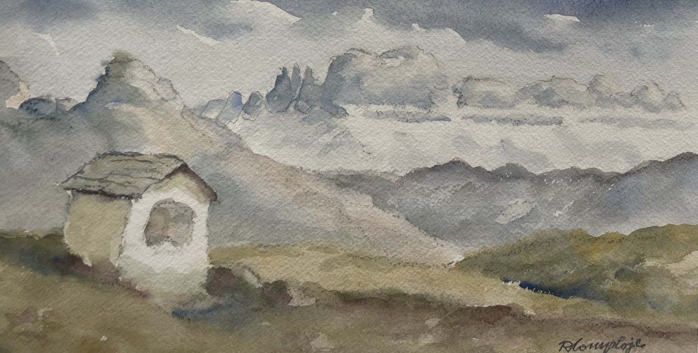 Complojer Rudolf Sen.- Blick auf Rosengarten