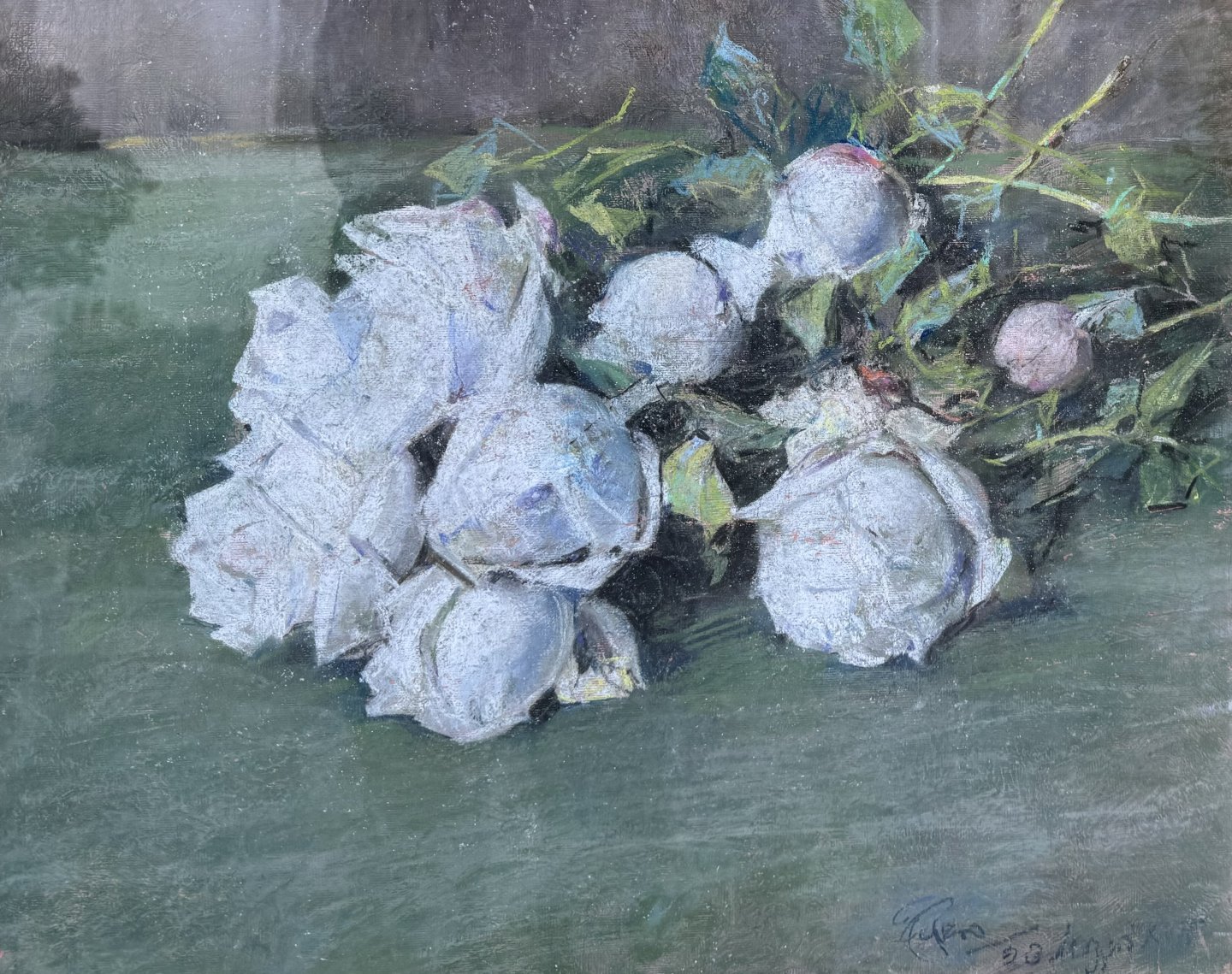 Unbekannter Künstler - Weiße Rosen