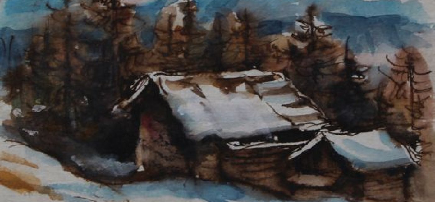 Busch-Federspiel Käte - Almhütte im Winter klein